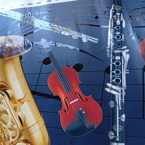 Poster new, size 55x77cm, glossy musical instruments