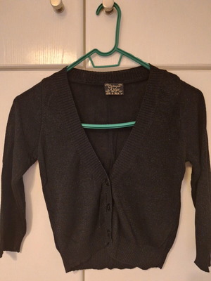 Cropped black shiny cardigan H&M like new, size S