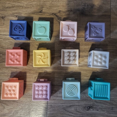 Soft Baby Blocks set of 12 like new with numbers and animals