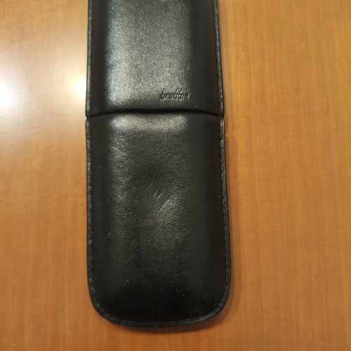 Brebbia cigar case for 2 cigars used, Italian leather