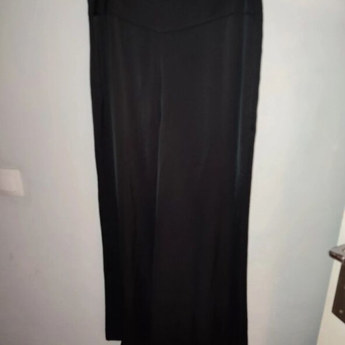Maki Philosophy black satin wide-leg pants size M