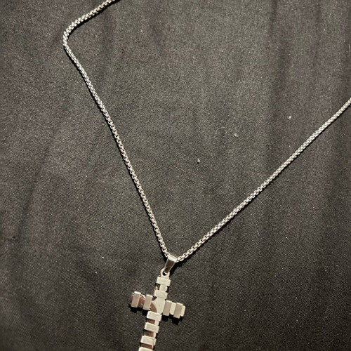 Steel cross new, silver, does not tarnish