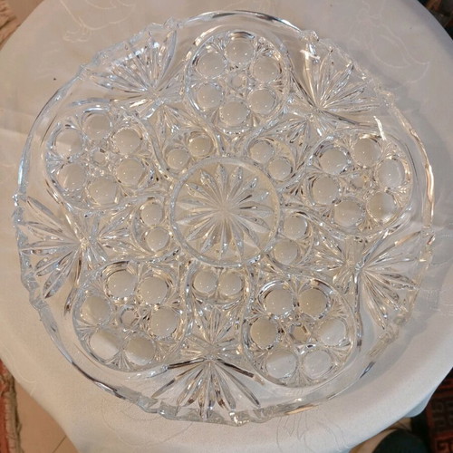 Bohemian crystal platter new, 30 cm diameter