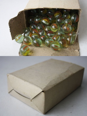 Vintage 80's marbles with box new, small old