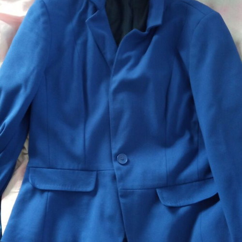 Blue tailored jacket like new, fits Medium and Large