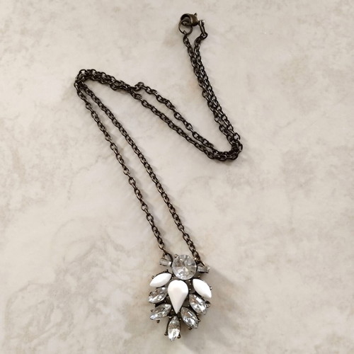 Set of two layering necklaces boho style, like new, white