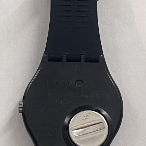 Swatch Mustard watch, 1997, black, silicone strap