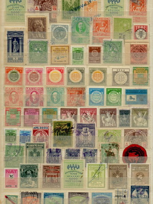 T047 stamps used, large variety, all together