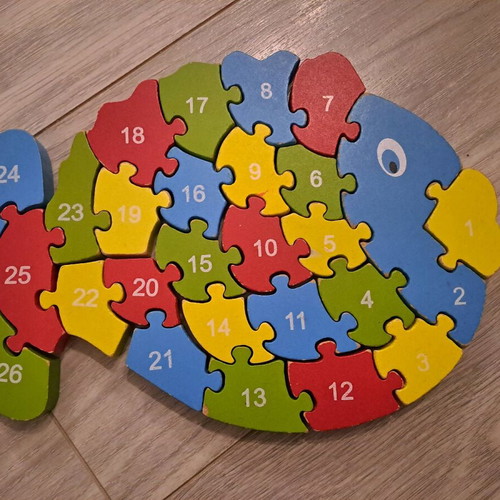 Wooden puzzles used, set of 3 animal designs