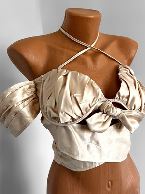 Pretty Little Thing satin tops new, sizes S and M, black and beige