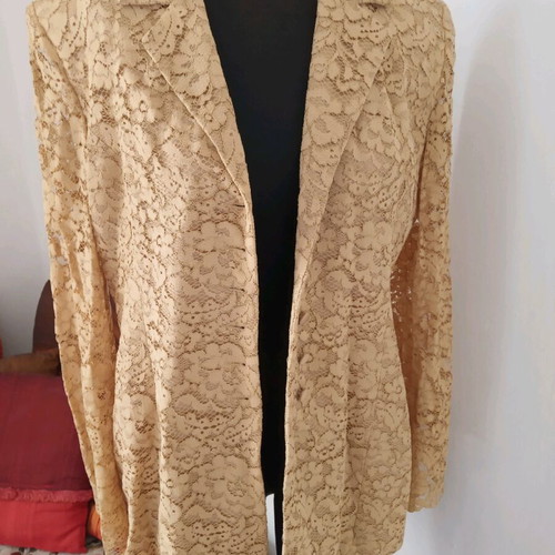 Lace jacket used, size large, beige brown
