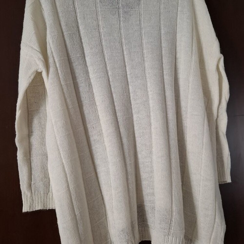 Mango mohair asymmetrical knitted blouse used, size M, white