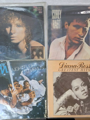 Set of 7 vintage pop vinyl LPs used, in good condition