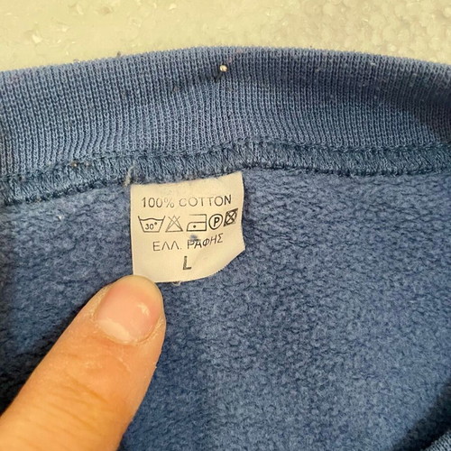 Men's blue crewneck sweatshirt like new with embroidered lion logo size L