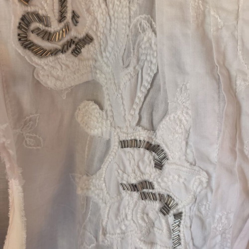 Parasuco Cult S36B cotton blouse size S 36 8 like new, white with embroidery