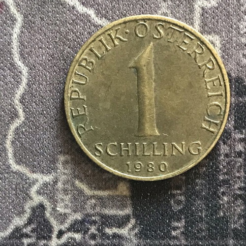 Austria 1 Schilling 1980 coin used