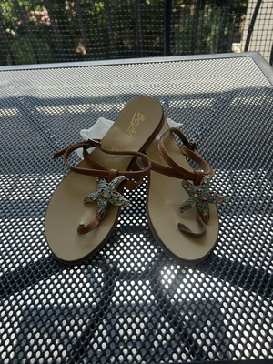 Bozikis sandals used, size 37, beige and brown