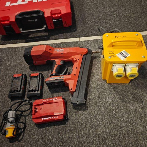 Hilti BX 4-22 cordless nail gun with portable 110V transformer