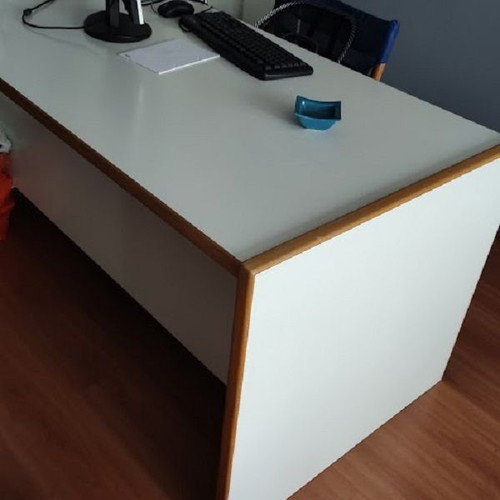 Executive desks used, white beige, with free cabinet