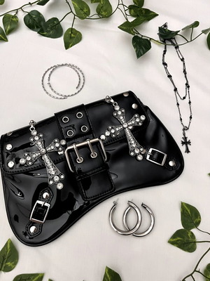 Y2K black cross shoulder bag new