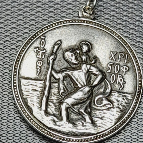 Silver 925 car pendant Saint Christopher-Panagia used