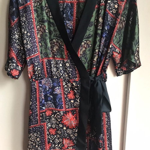 Zara printed draped dress like new with side bow