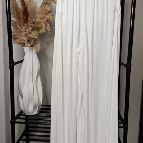 Libelloula White High-Waisted Palazzo Pants like new, Large