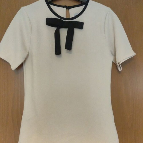 Compania Fantastica blouse size S like new, black and beige