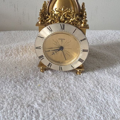 Swiza rare model small table clock like new, ca 1960