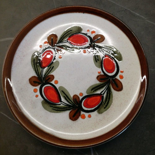 Hand-painted kitchen set used, 17 pieces, ceramic from Germany