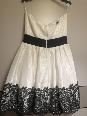Lynne evening dress, black and white
