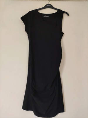 SheX black dress with gathers used size M