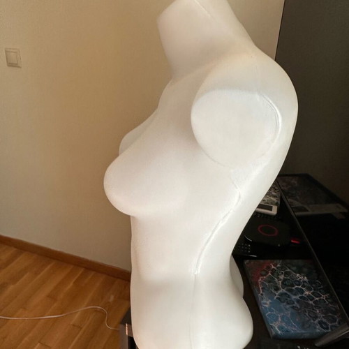 Plastic Display Bust Like New, White, 61 cm Height