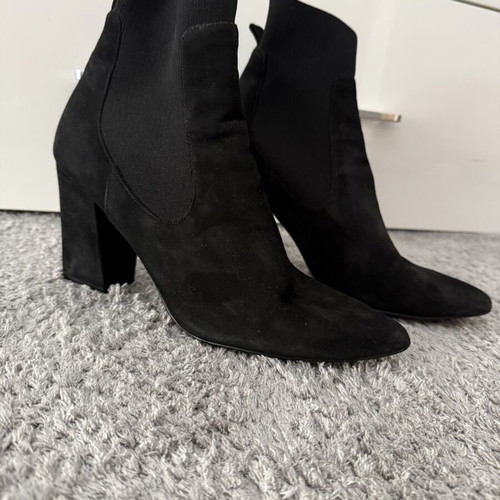 Steve Madden Ritcher Black Suede Leather Chelsea Sock Booties like new