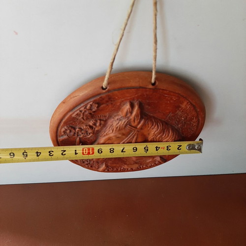Terracotta hanging souvenir plaque Szilvásvárad horse
