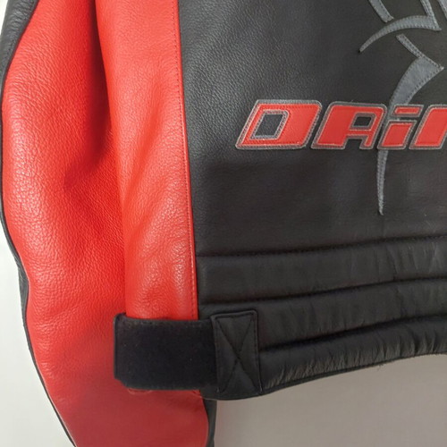 Dainese leather jacket used, black with red, size 50