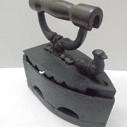 Antique Charcoal Iron with Decorative Element used