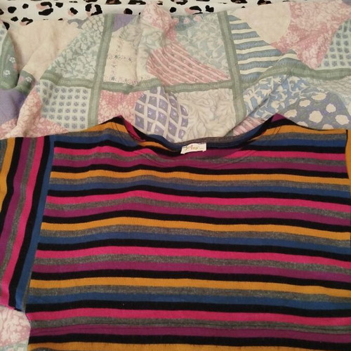 JusTop knitted spring blouse used, multicolor, size S