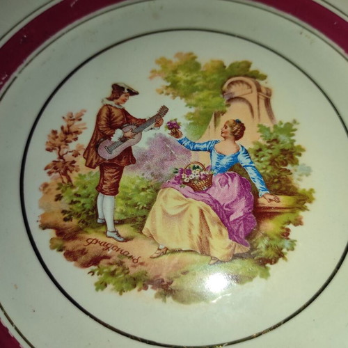 Fragonard Collectible Plates Set of 2, Keramikos Vintage Porcelain, Like New