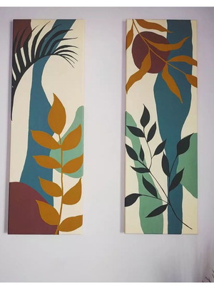 Diptych handmade paintings acrylic on canvas