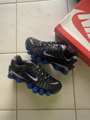 Nike Shox TL Racer sneakers, black and blue, size 42.5
