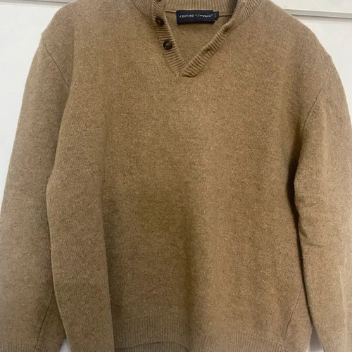 Oxford Company men's wool sweater used size L beige