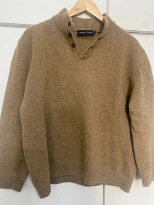Oxford Company men's wool sweater used size L beige