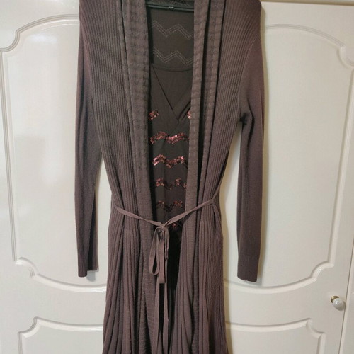 Lynne blouse and long cardigan used, brown