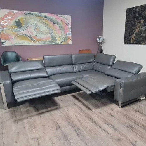 Torres designer gray corner sofa with electric relax mechanism new