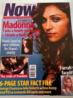 Now magazine used with Madonna on the cover
