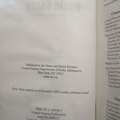 Basic Facts used book about the United Nations