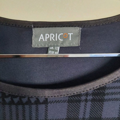 Apricot checked short-sleeve dress like new, UK 12 M