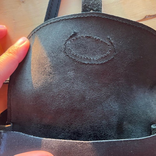 Black leather crossbody bag used
