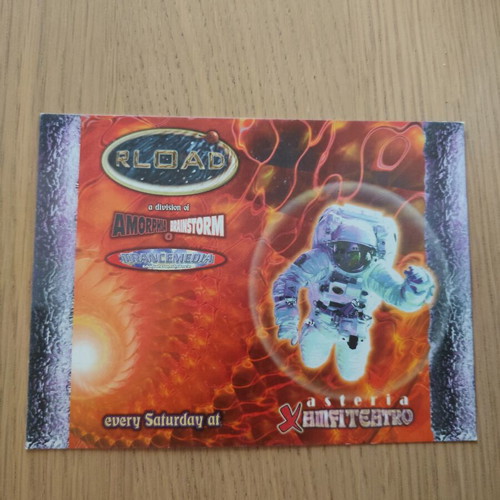 Rave Flyer Reload Amorphia Asteria Amfiteatro 1998 like new